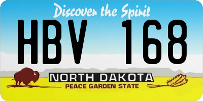 ND license plate HBV168