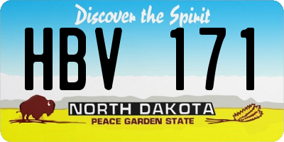 ND license plate HBV171