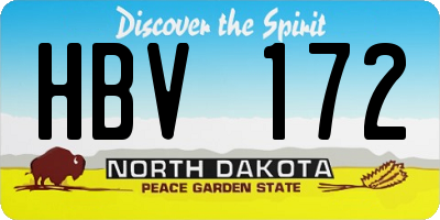 ND license plate HBV172