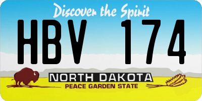 ND license plate HBV174