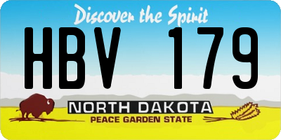 ND license plate HBV179