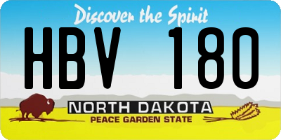 ND license plate HBV180