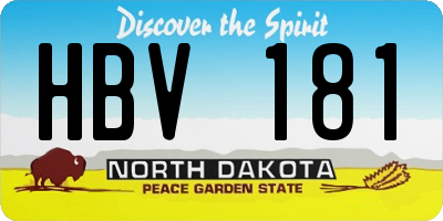 ND license plate HBV181