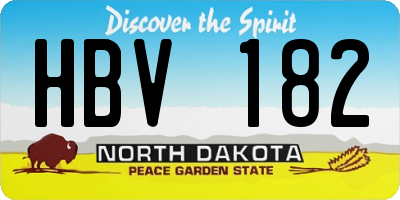 ND license plate HBV182