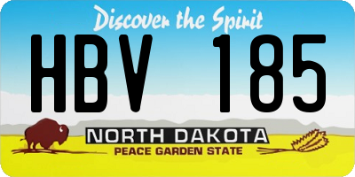 ND license plate HBV185