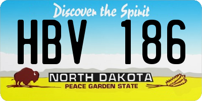 ND license plate HBV186