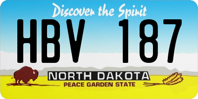 ND license plate HBV187