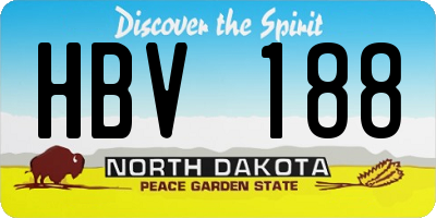 ND license plate HBV188