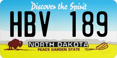 ND license plate HBV189