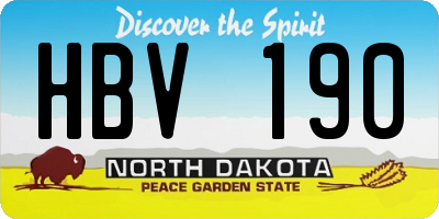 ND license plate HBV190