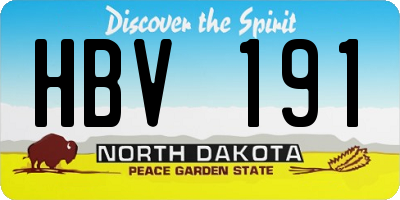 ND license plate HBV191