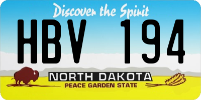 ND license plate HBV194