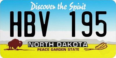 ND license plate HBV195