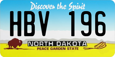 ND license plate HBV196