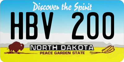 ND license plate HBV200