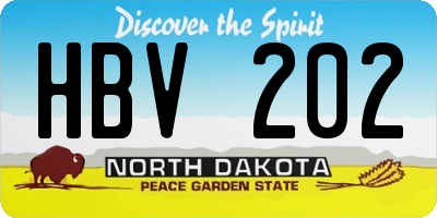 ND license plate HBV202