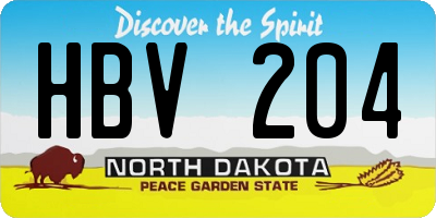 ND license plate HBV204