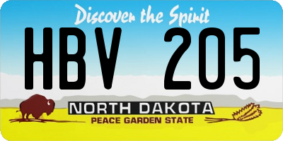 ND license plate HBV205