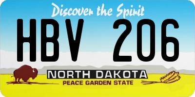 ND license plate HBV206