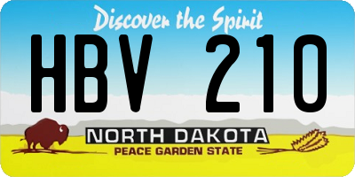 ND license plate HBV210