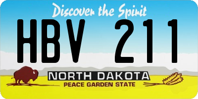 ND license plate HBV211