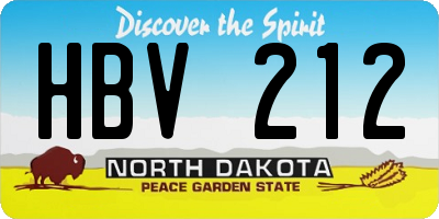 ND license plate HBV212