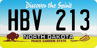 ND license plate HBV213