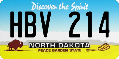 ND license plate HBV214