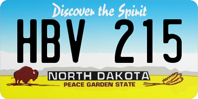 ND license plate HBV215