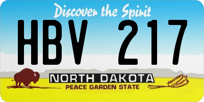 ND license plate HBV217