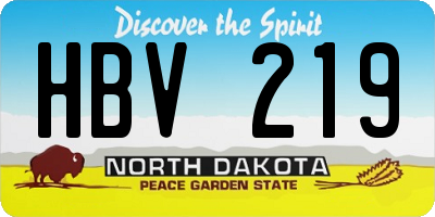 ND license plate HBV219