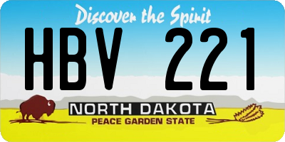 ND license plate HBV221