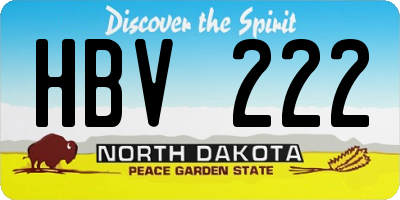 ND license plate HBV222