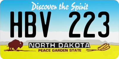 ND license plate HBV223