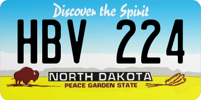 ND license plate HBV224