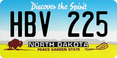 ND license plate HBV225