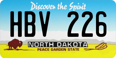 ND license plate HBV226