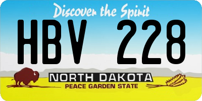 ND license plate HBV228