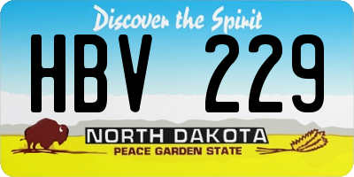 ND license plate HBV229