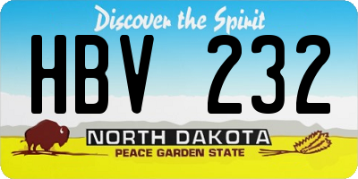 ND license plate HBV232