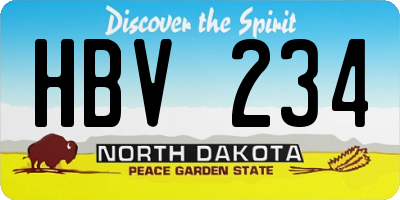 ND license plate HBV234