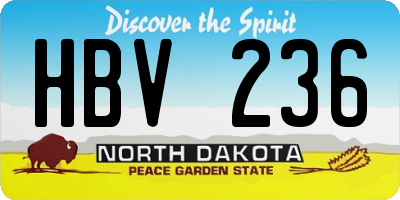 ND license plate HBV236