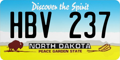 ND license plate HBV237