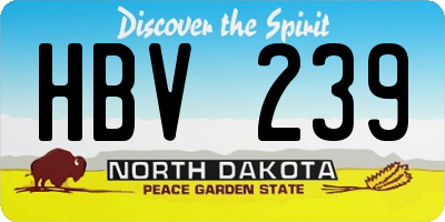 ND license plate HBV239