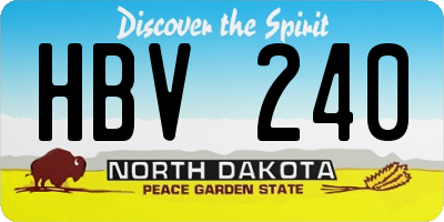 ND license plate HBV240