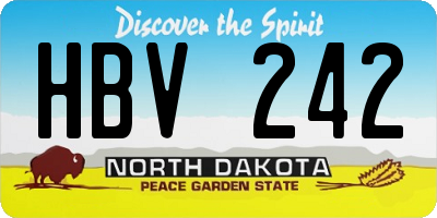 ND license plate HBV242