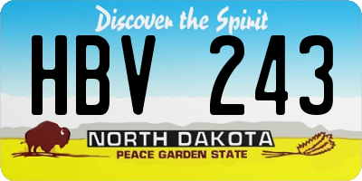 ND license plate HBV243