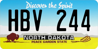 ND license plate HBV244