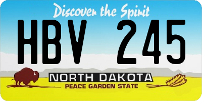 ND license plate HBV245