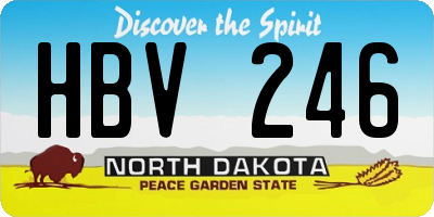 ND license plate HBV246